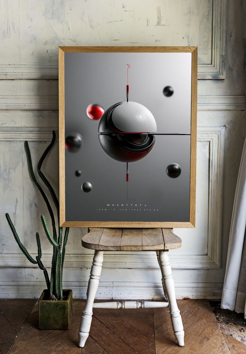 Abstract Orb Geometry Poster. room preview
