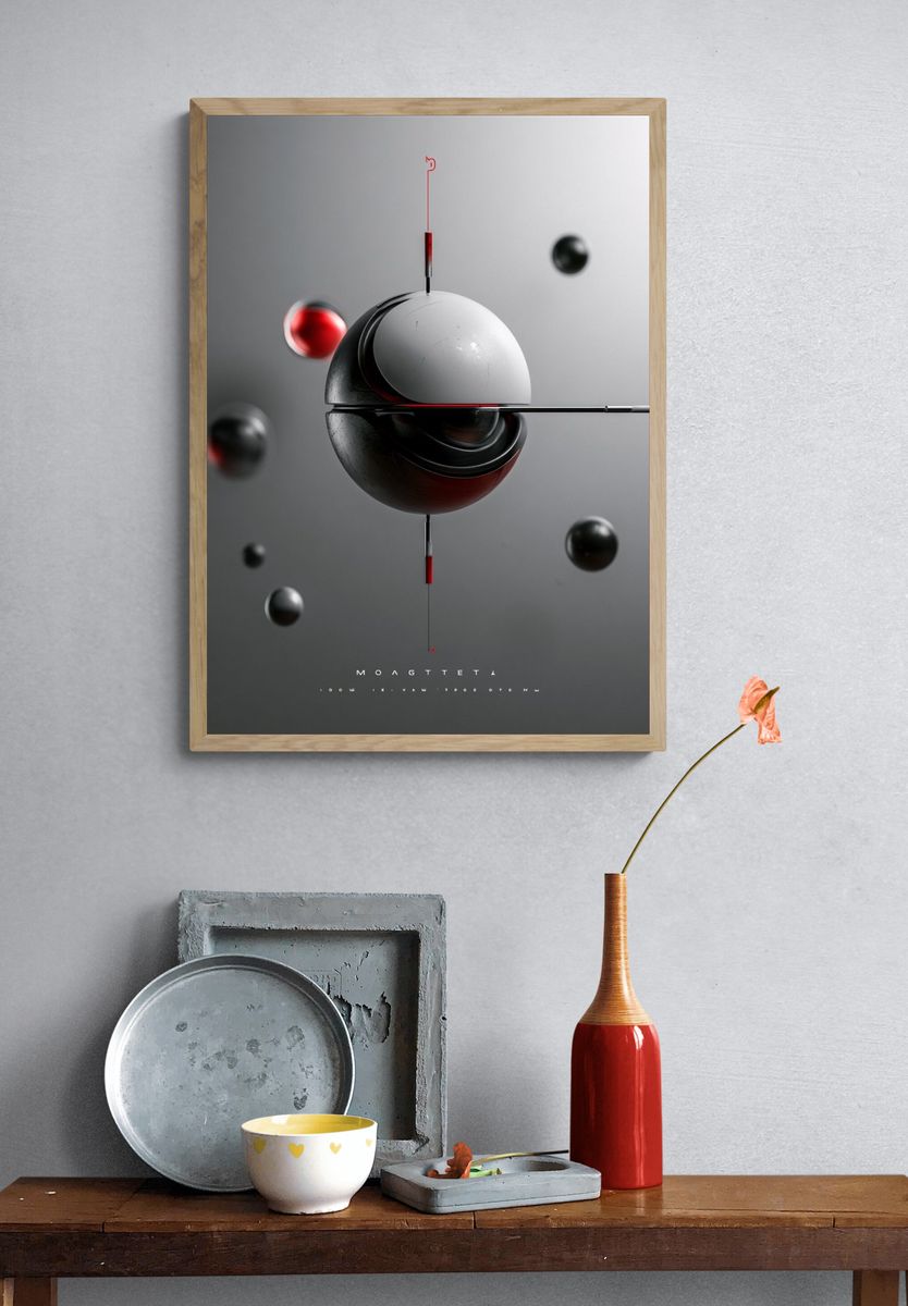 Abstract Orb Geometry Poster. — room view 3