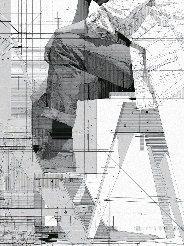 Architectural Figure Study Poster. poster detail