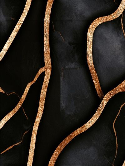 Black and Gold Marble Abstract Poster.