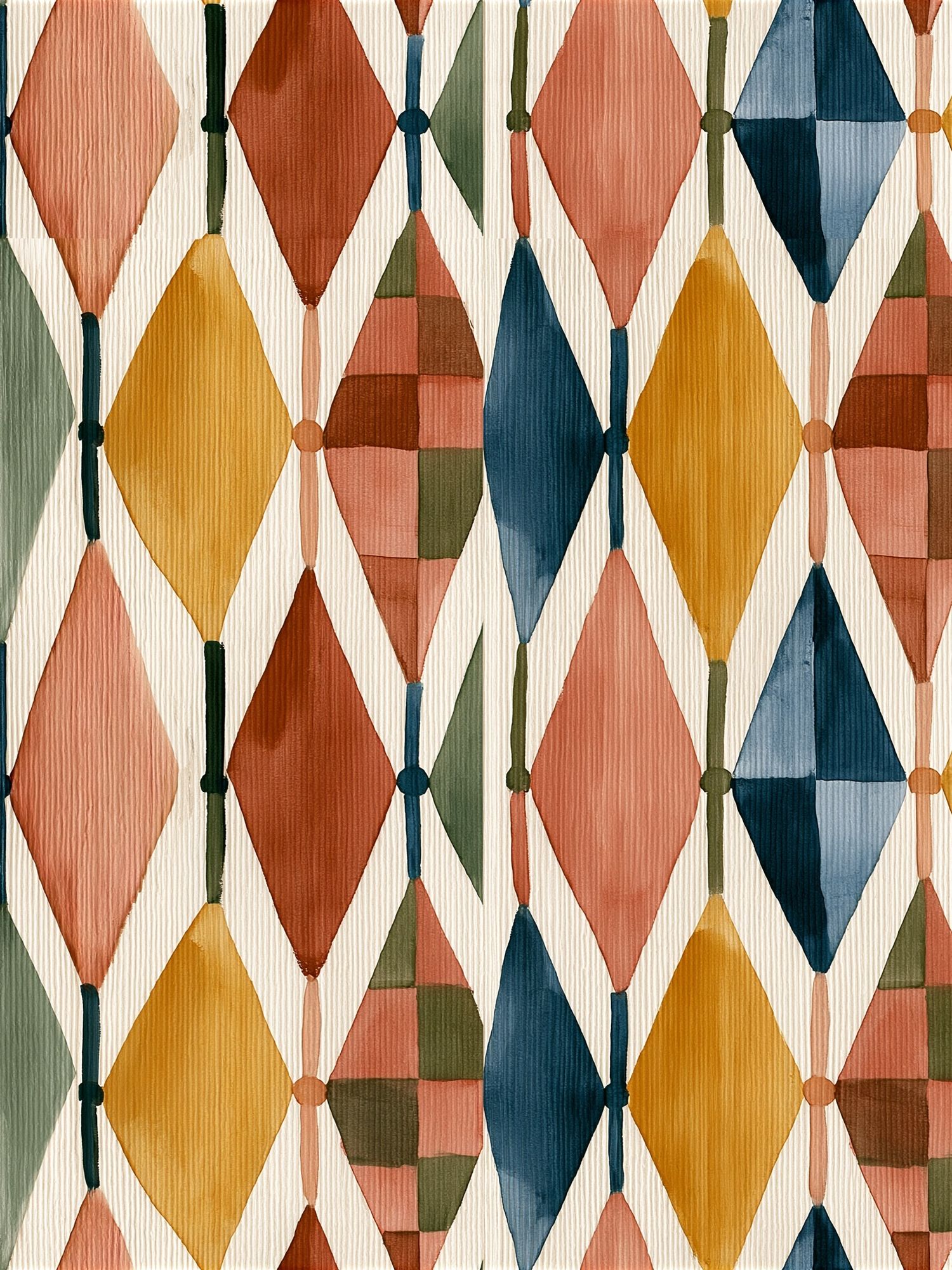 Mid-Century Diamond Pattern Poster. poster detail