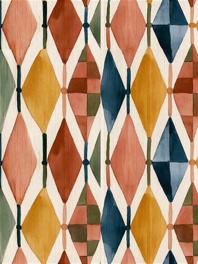 Mid-Century Diamond Pattern Poster. poster