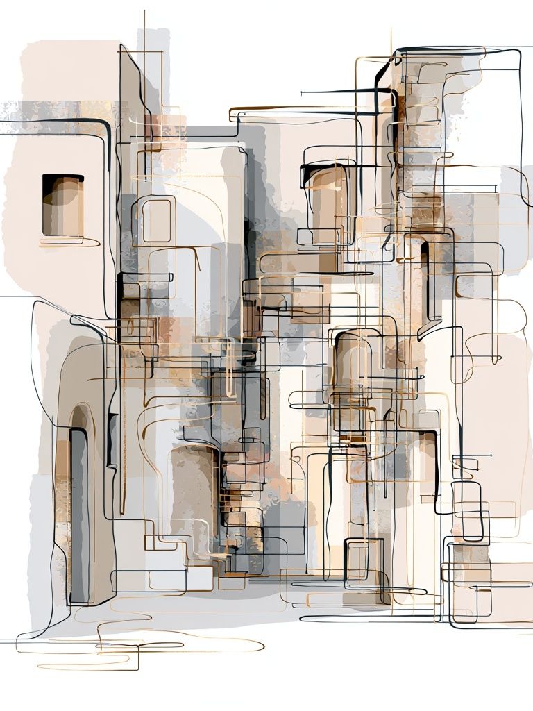 Geometric Neutral Abstract Poster. poster detail