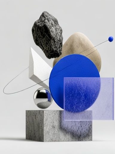 Blue Geometric Balance Poster. poster detail