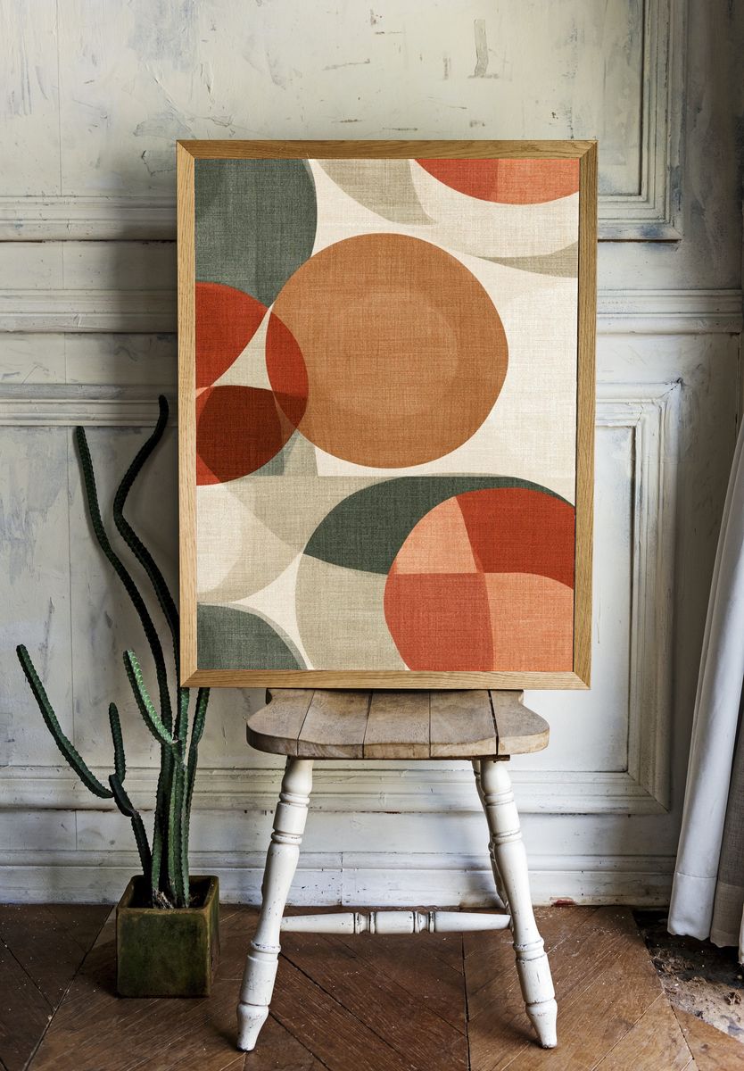 Retro Geometric Circles Poster. room preview