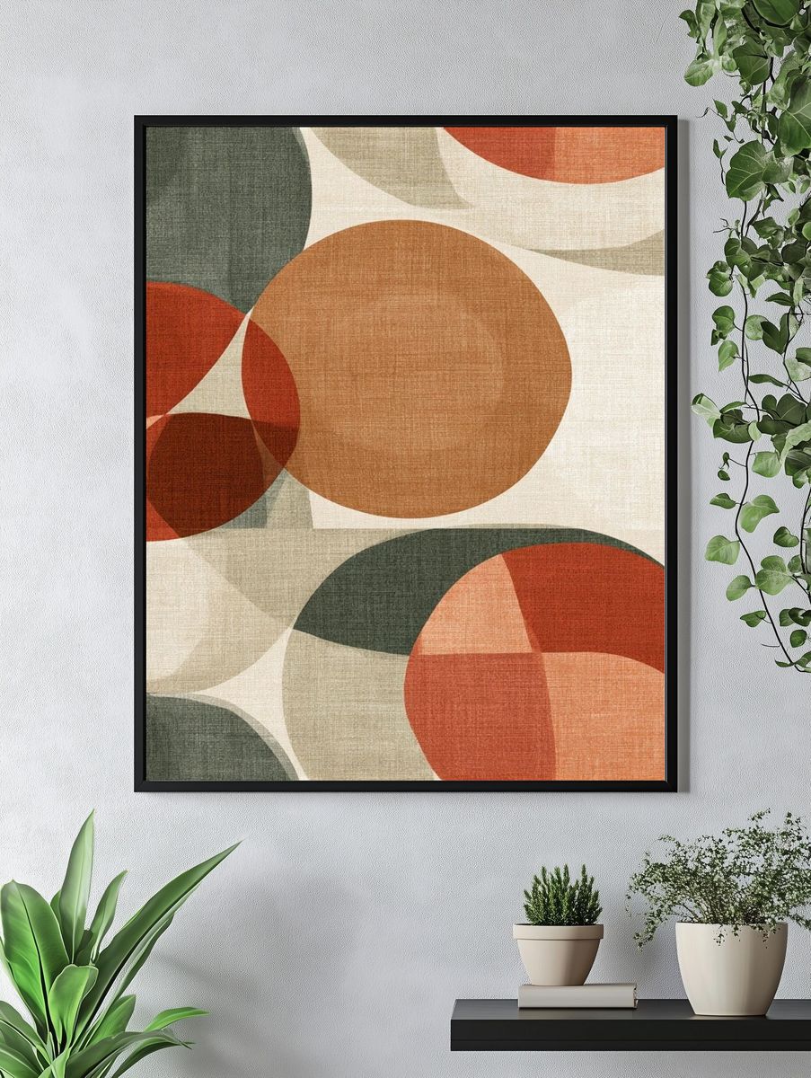 Retro Geometric Circles Poster. — room view 4