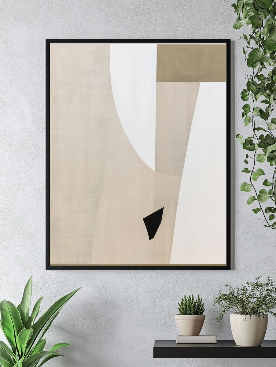 Neutral Geometric Abstract Poster. — room view 4