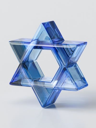 Blue Glass Star Abstract Poster.