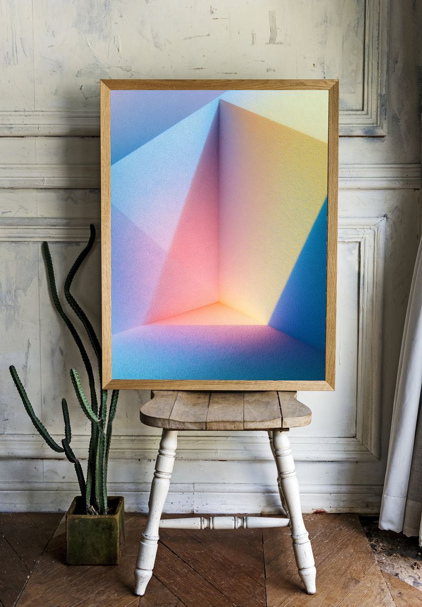 Pastel Geometric Light Poster. room preview