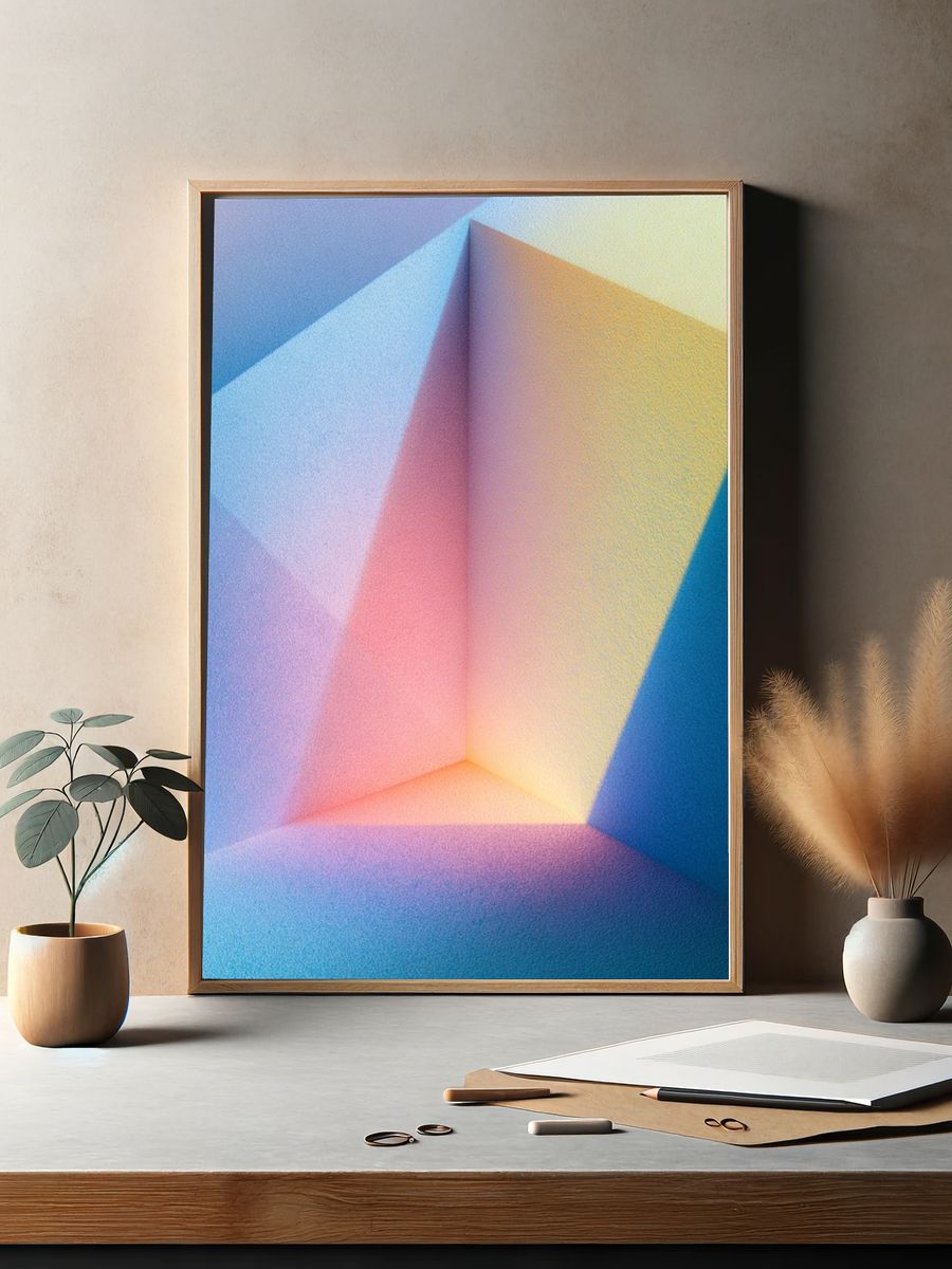 Pastel Geometric Light Poster. — room view 2
