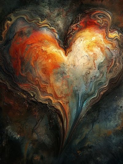 Fiery Heart Abstract Poster.