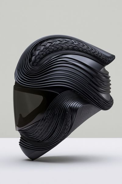 Abstract Black Helmet Poster.