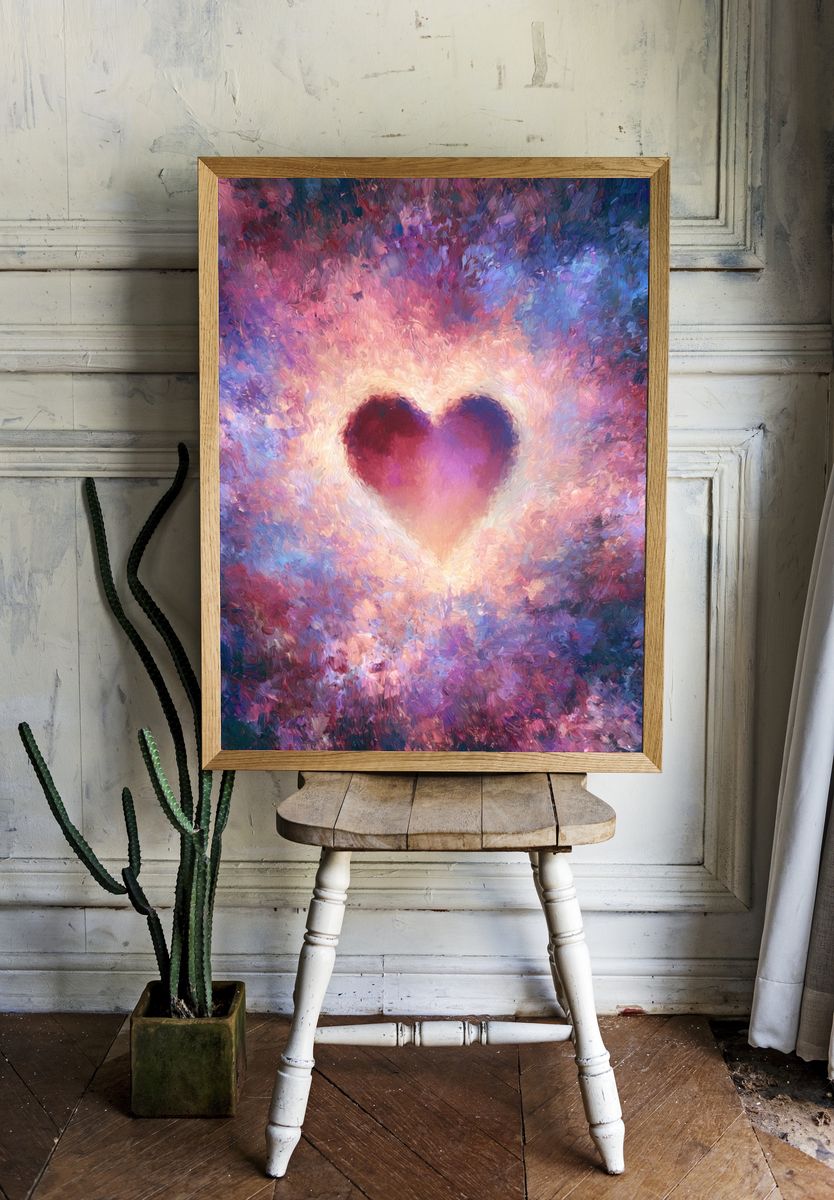 Cosmic Heart Abstract Print. — room view 1