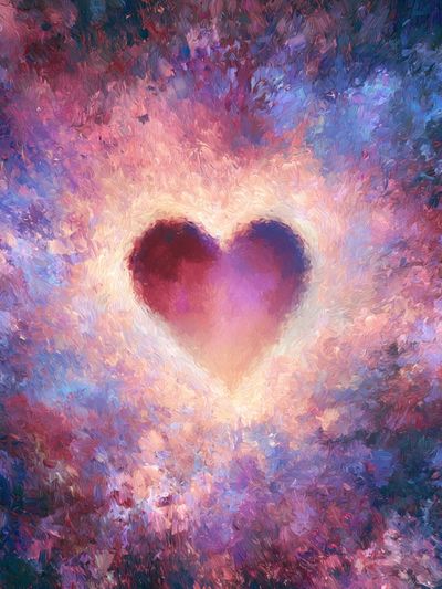 Cosmic Heart Abstract Print.