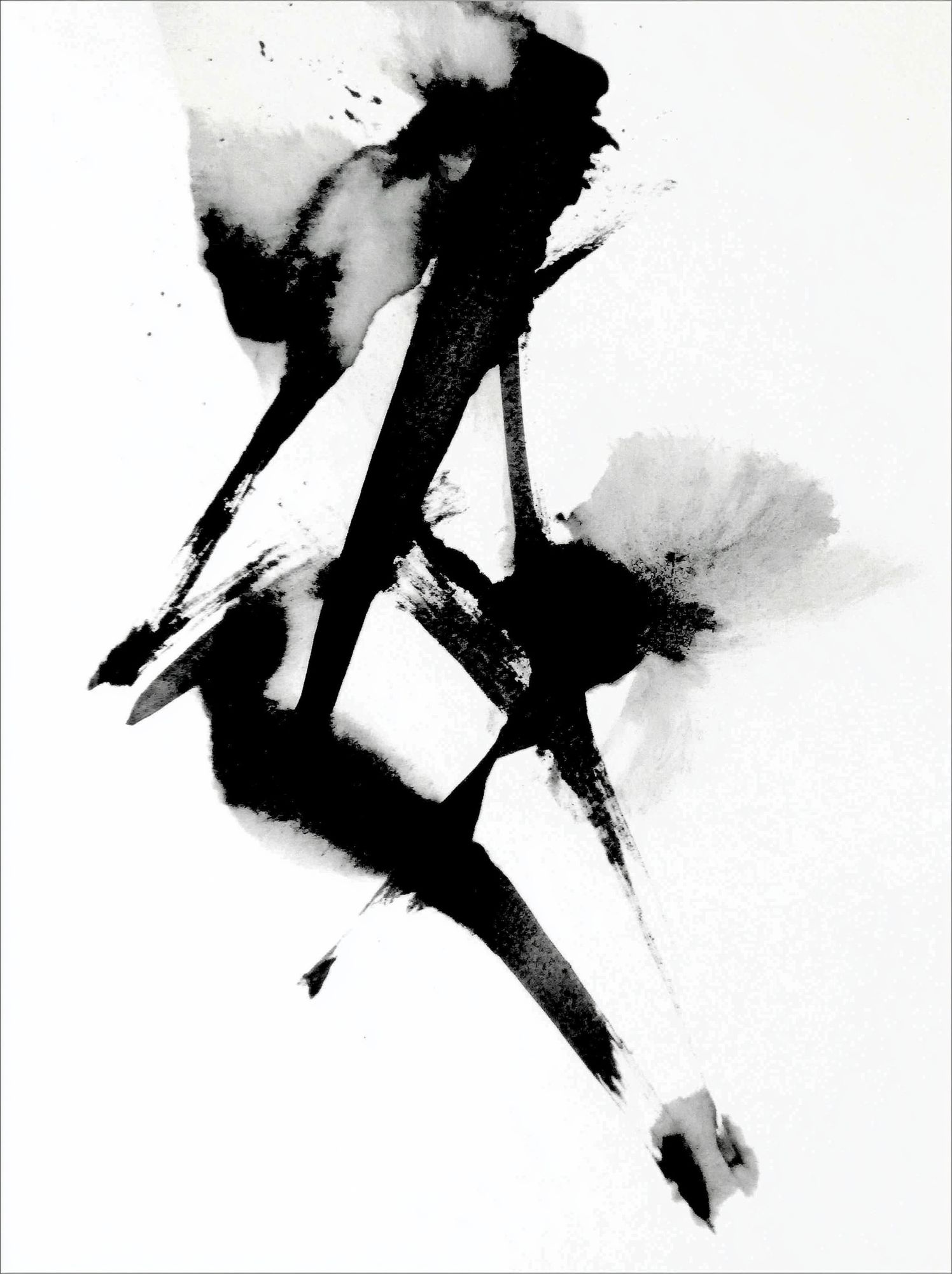 Monochrome Ink Abstract Poster. poster — abstract art