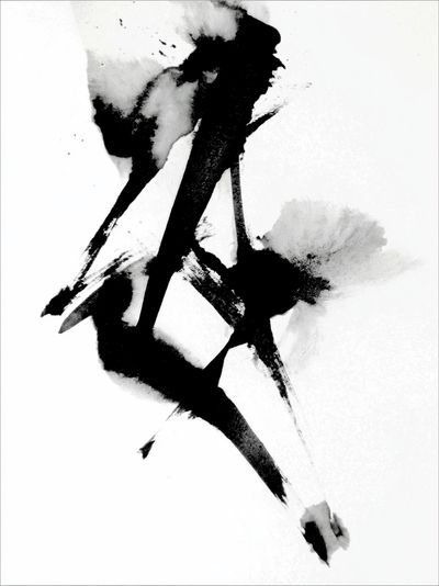 Monochrome Ink Abstract Poster. poster
