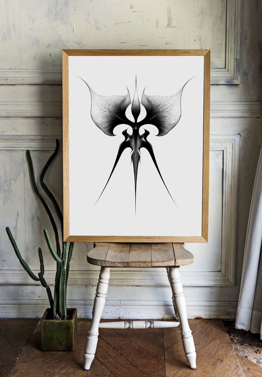 Abstract Black Ink Form Poster. room preview