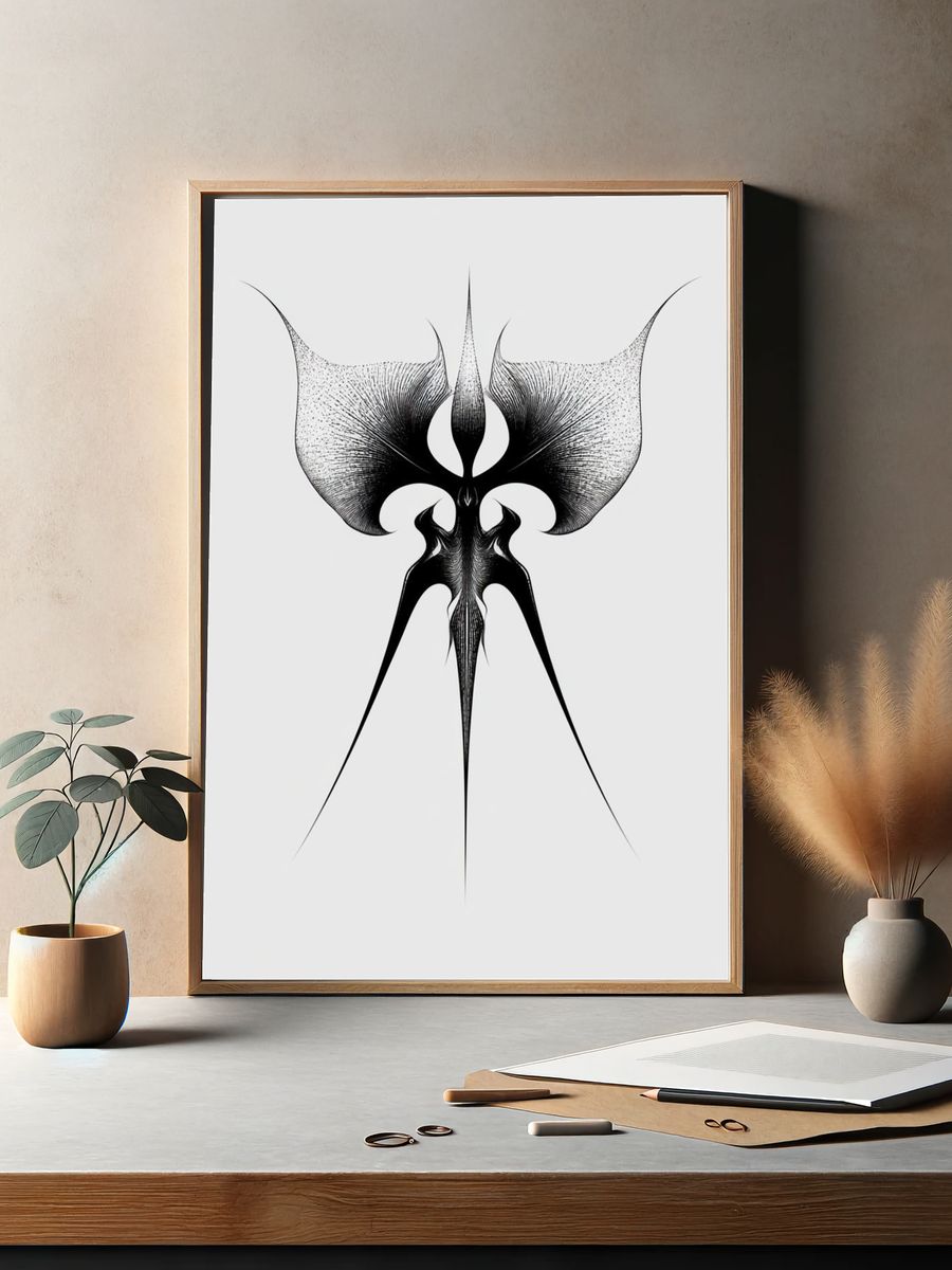 Abstract Black Ink Form Poster. — room view 2