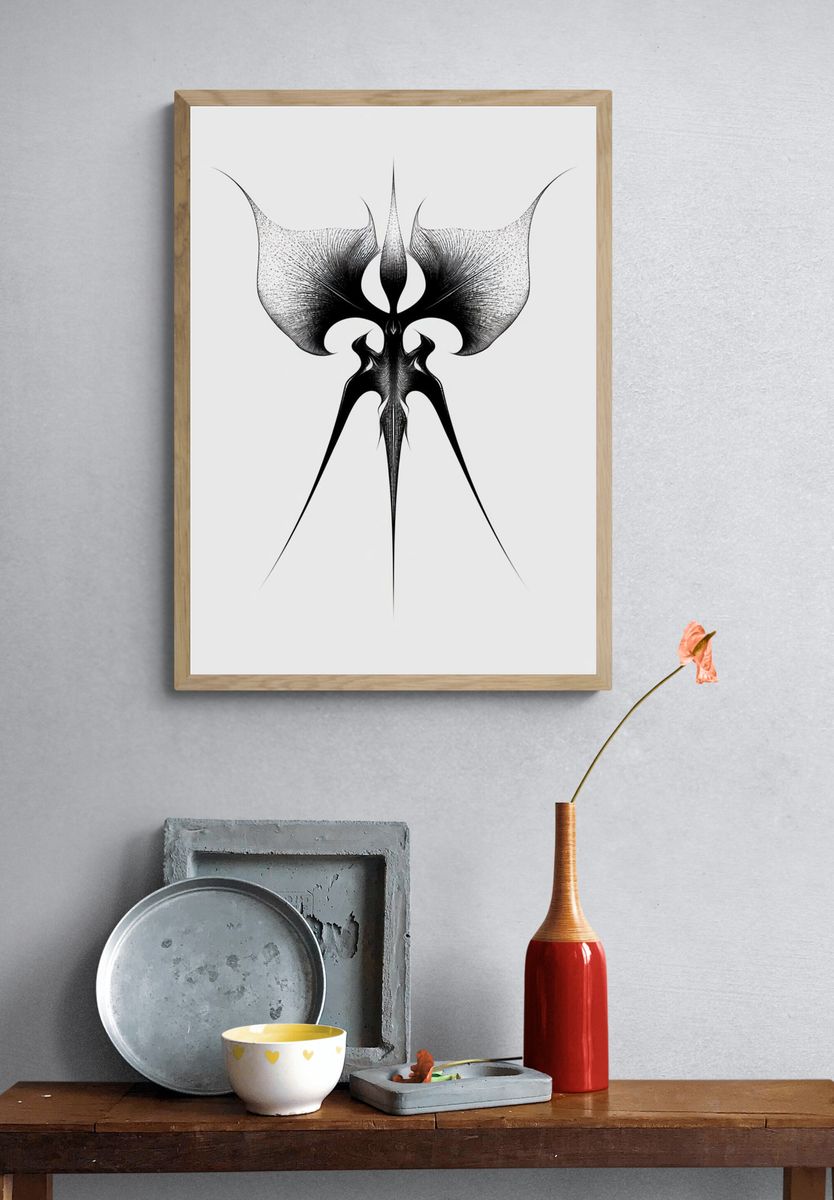 Abstract Black Ink Form Poster. — room view 3