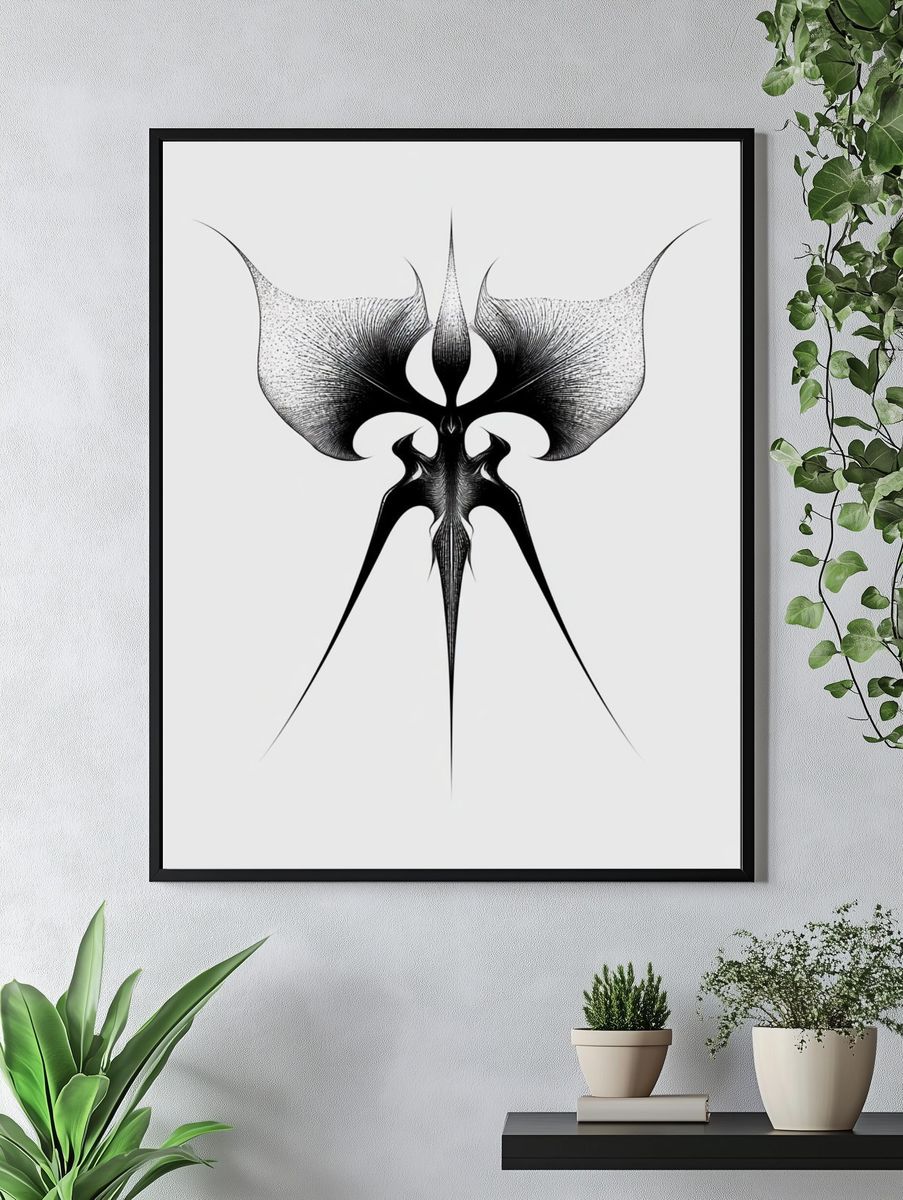 Abstract Black Ink Form Poster. — room view 4