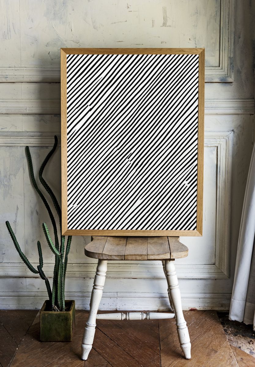 Diagonal Line Abstract Poster. room preview
