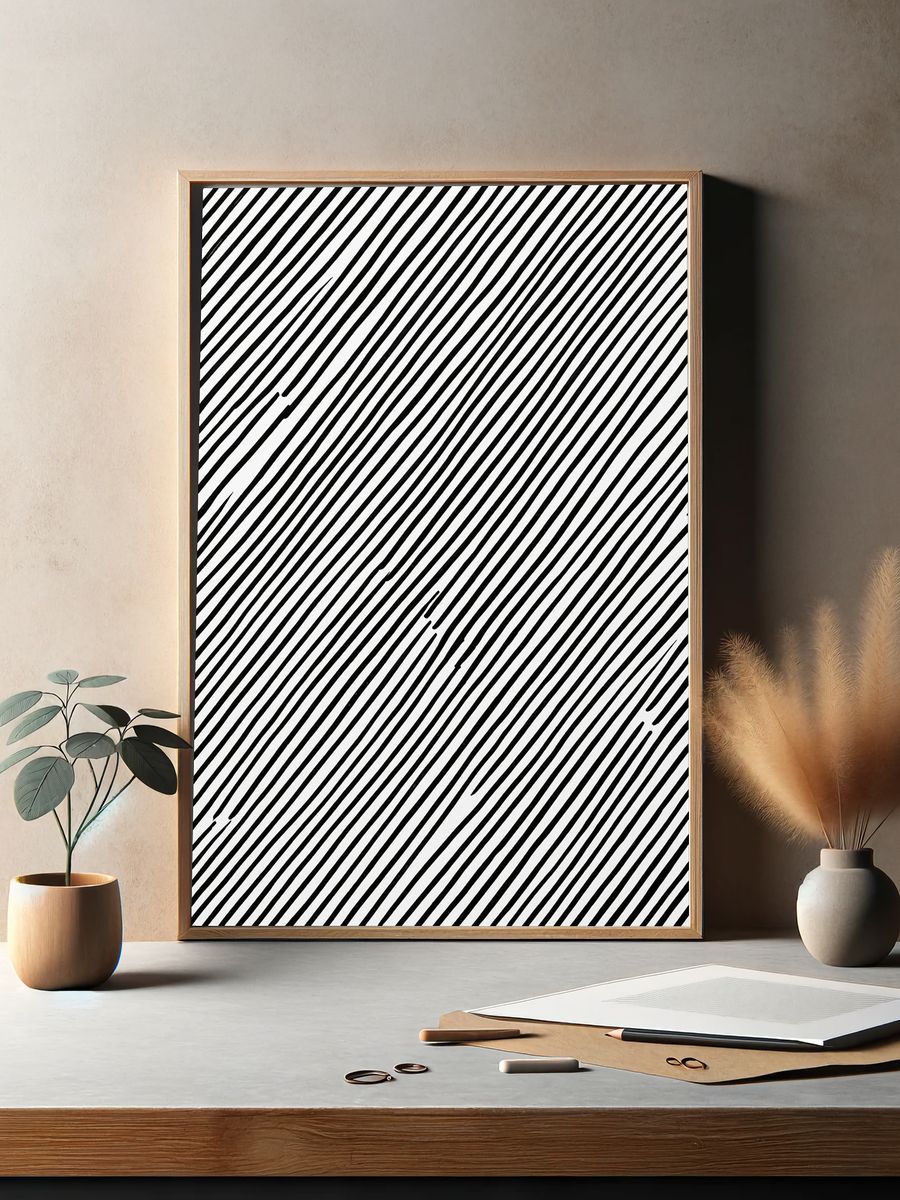 Diagonal Line Abstract Poster. — room view 2