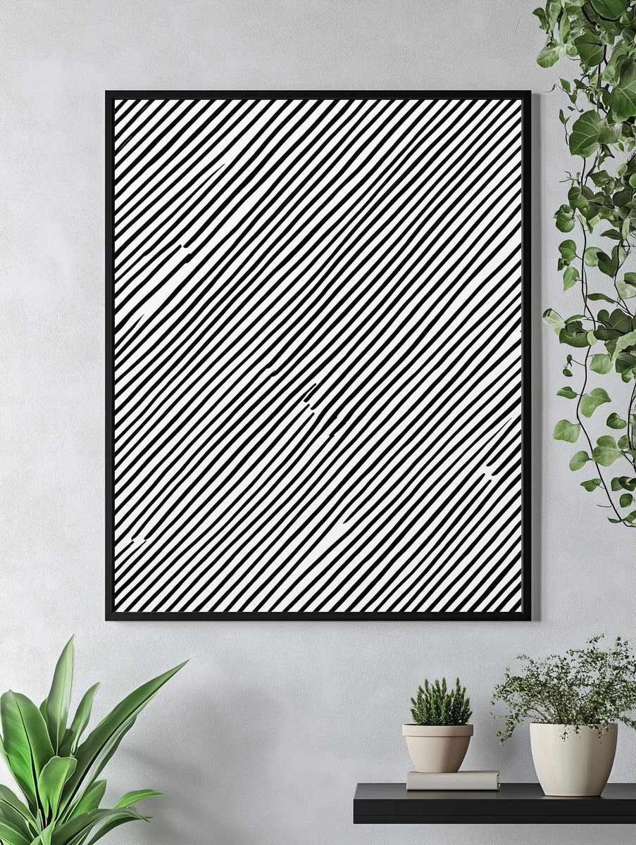 Diagonal Line Abstract Poster. — room view 4