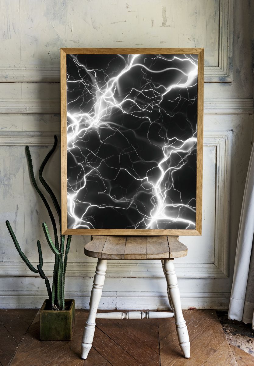 Electric Lightning Abstract Poster. — room view 1