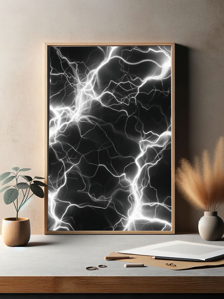 Electric Lightning Abstract Poster. — room view 2