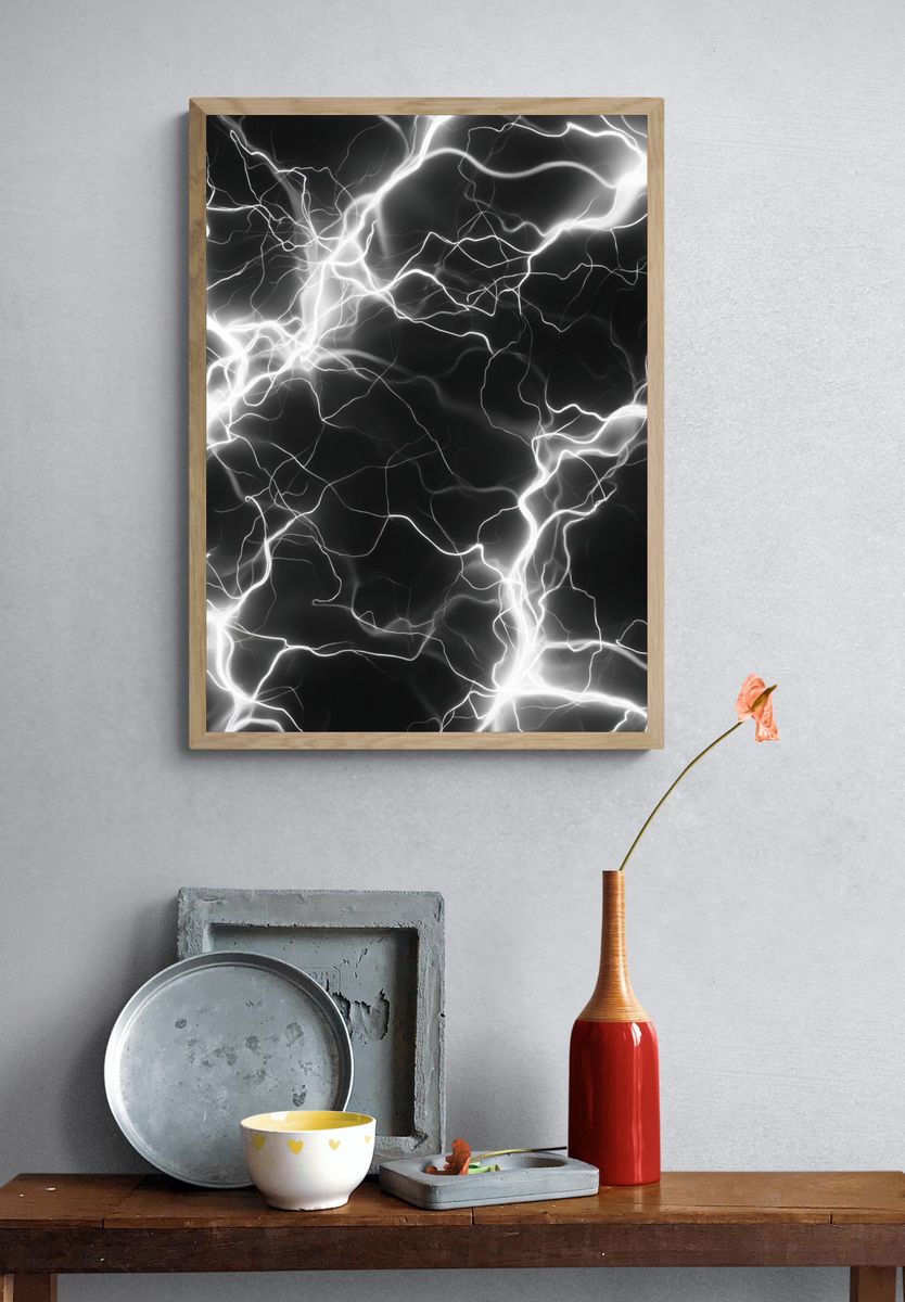 Electric Lightning Abstract Poster. — room view 3