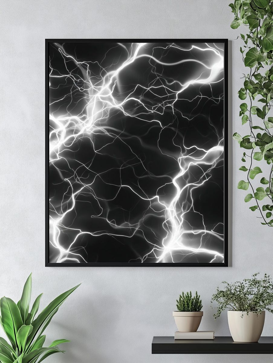 Electric Lightning Abstract Poster. — room view 4