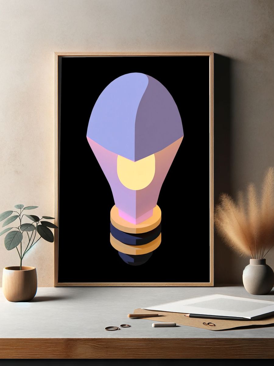 Pastel Light Bulb Abstract Poster. — room view 2