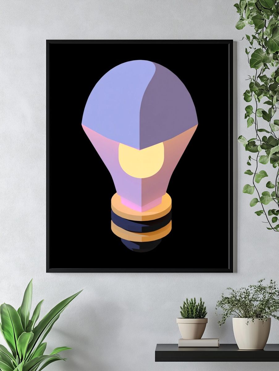 Pastel Light Bulb Abstract Poster. — room view 4