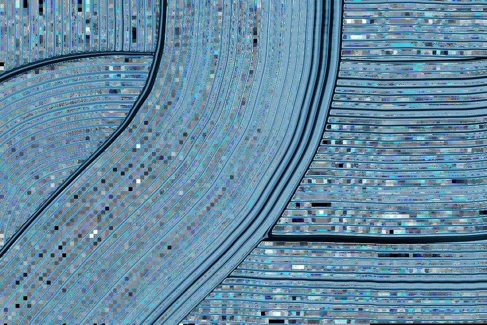 Blue Curved Lines Abstract Poster. poster detail