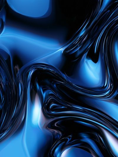 Electric Blue Flow Abstract Poster.