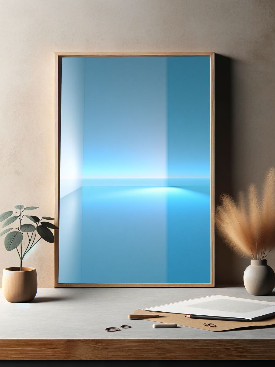 Blue Light Abstract Poster. — room view 2