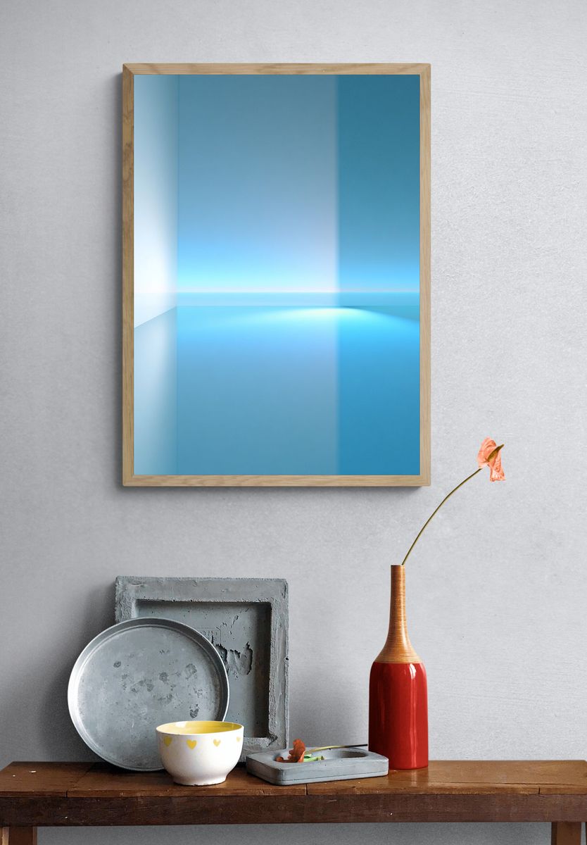 Blue Light Abstract Poster. — room view 3