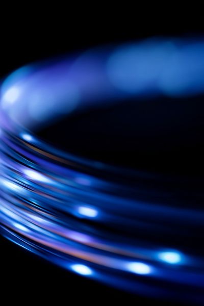 Blue Light Trails Abstract Poster.