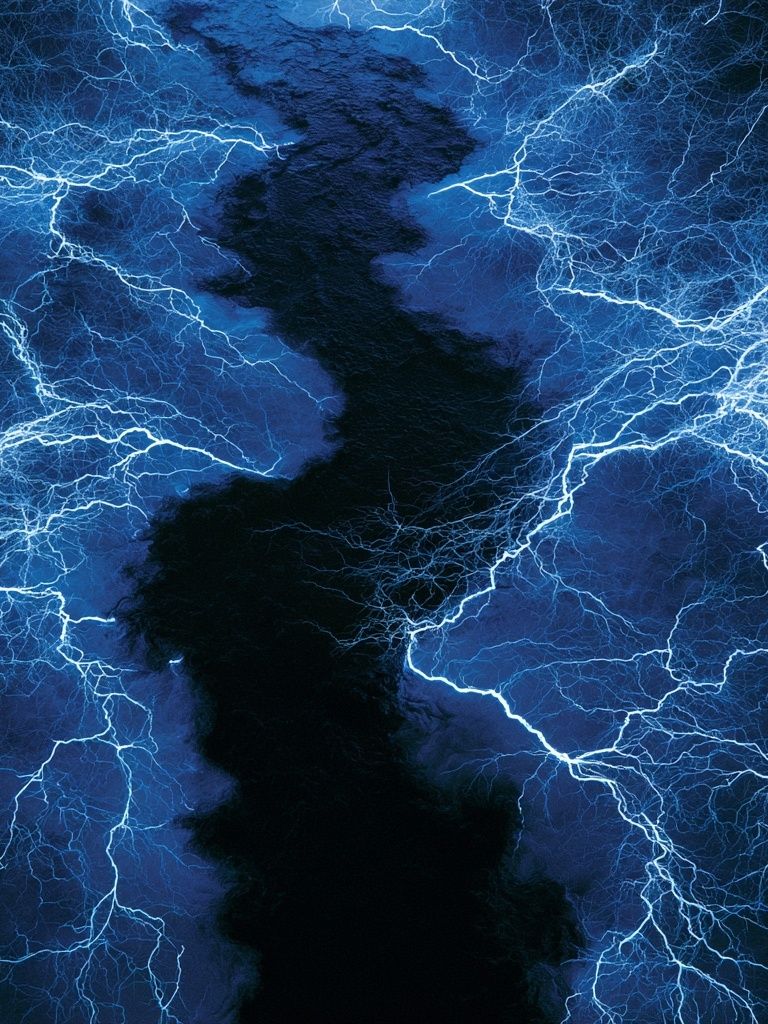 Electric Blue Lightning Abstract Poster. poster detail
