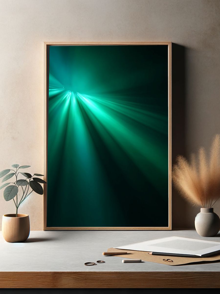 Radiant Light Beams — Abstract Poster. — room view 2