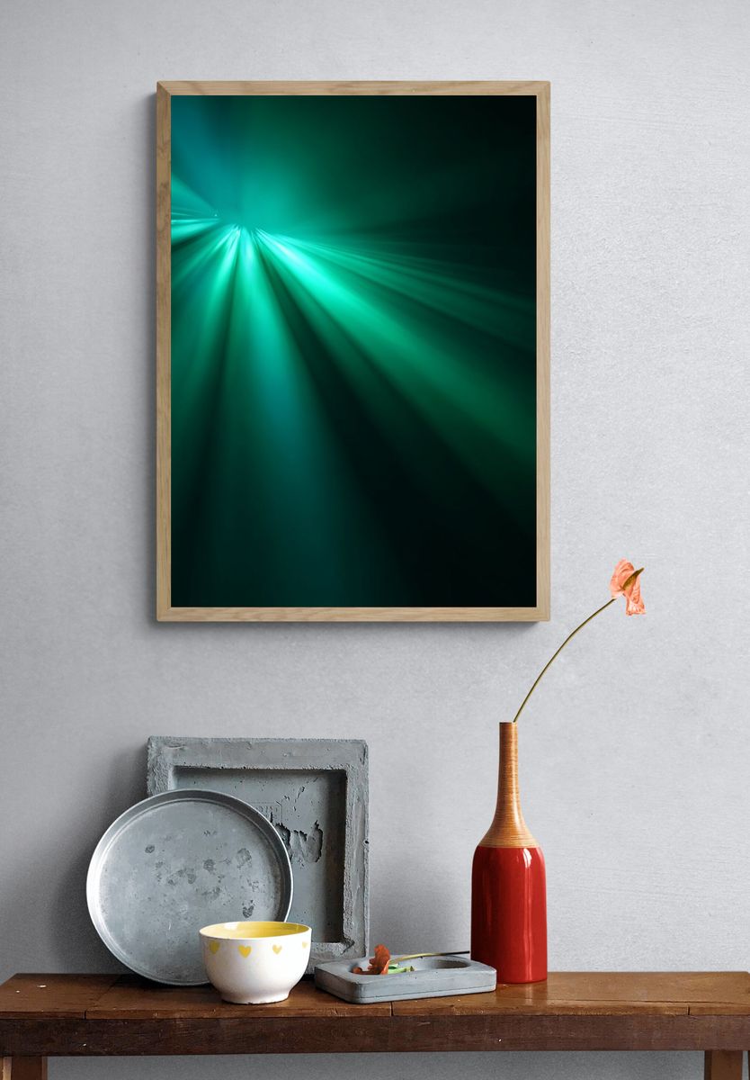 Radiant Light Beams — Abstract Poster. — room view 3