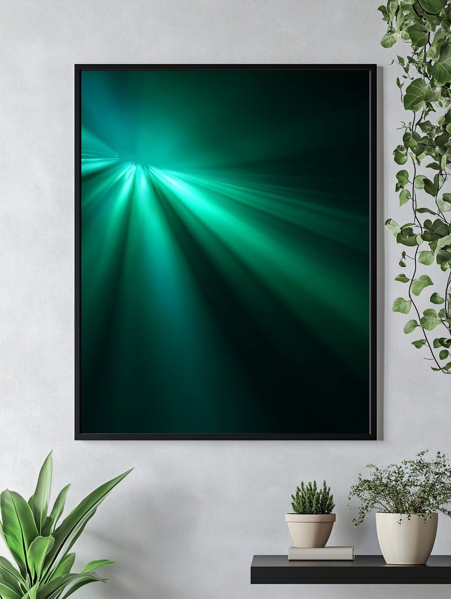 Radiant Light Beams — Abstract Poster. — room view 4