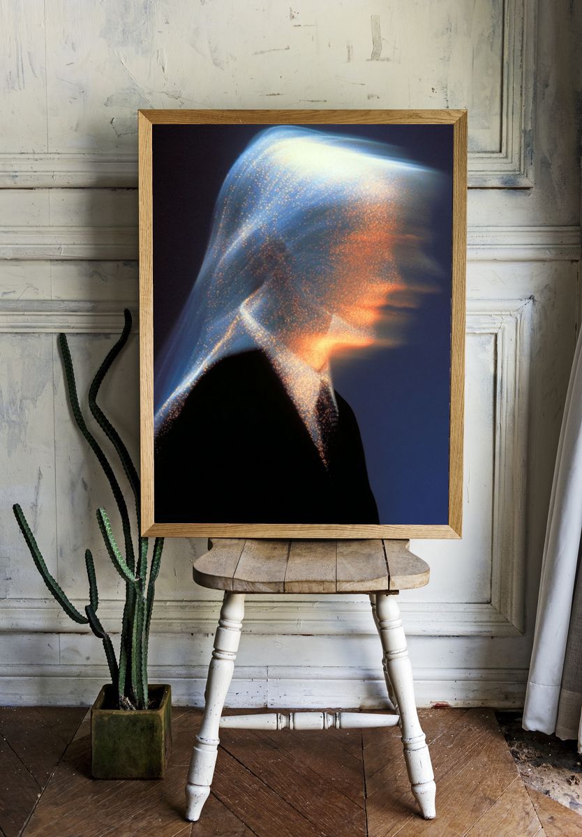 Abstract Light Veil Poster. — room view 1