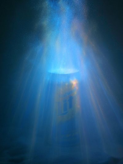 Blue Light Beam Abstract Poster.