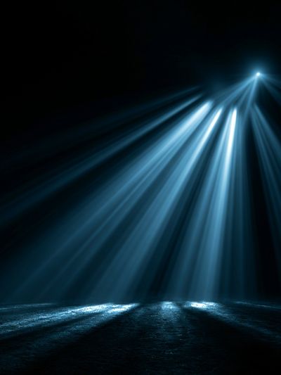 Blue Light Rays Abstract Poster.
