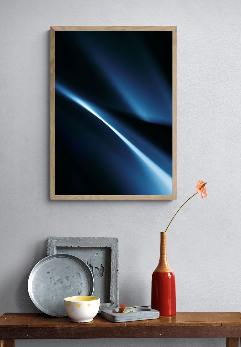 Blue Light Abstract Poster. — room view 3