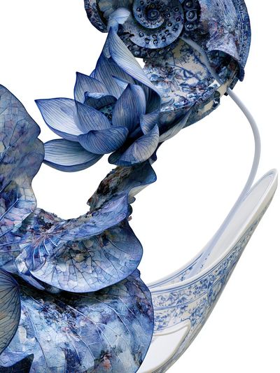 Blue Lotus Porcelain Abstract Poster.