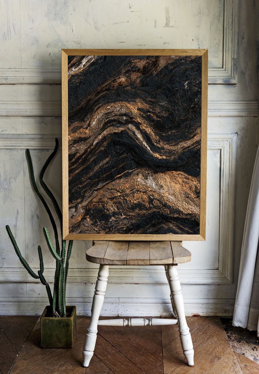 Black and Gold Marble Abstract Poster. room preview