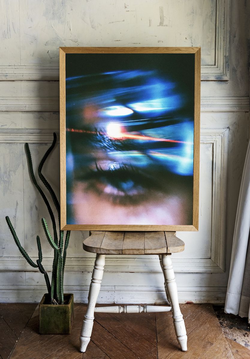 Neon Blur Abstract Poster. room preview