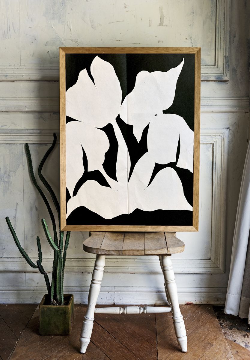 White Paper Cutout Abstract Poster. room preview